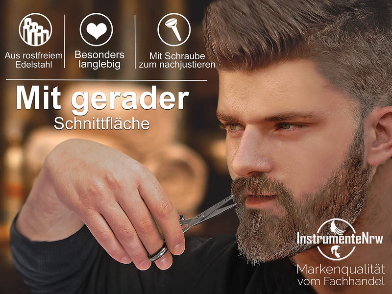 Beard scissors - hair scissors 13 cm with one-sided micro-serration made of stainless steel - NewNest Australia