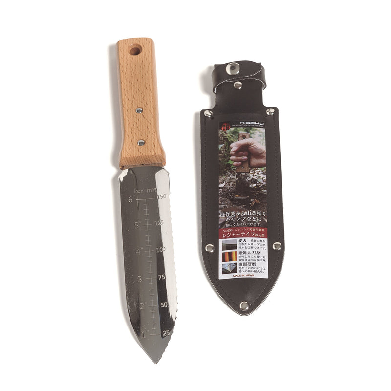 Nisaku NJP650 Hori-Hori Weeding & Digging Knife, Authentic Tomita (Est. 1960) Japanese Stainless Steel, 7.25" Blade, Wood Handle 7.25" Blade Original - NewNest Australia