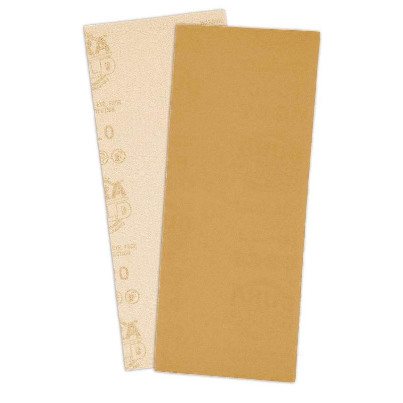 Dura-Gold Premium Sandpaper - 320 Grit - 1/3 Sheet Size Wood Workers Gold, 3-2/3" x 9" with Hook & Loop Backing - Box of 20 Sheets - Hand Sand, Block Sanding, Use Jitterbug Sander - Woodworking, Auto 320-Grit - NewNest Australia