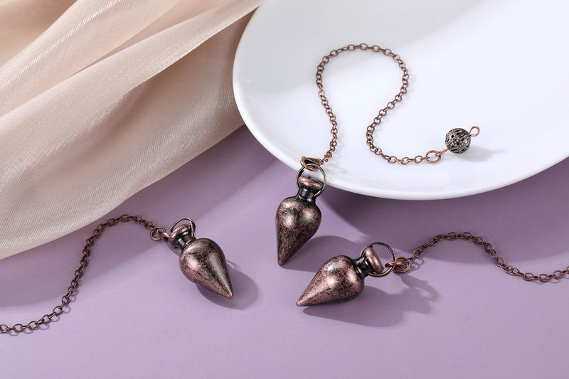 CrystalTears pendulum esoteric drop pendant with chain bronze pendulum made of copper spiritual dowsing dowsing rod for divination reiki healing meditation - NewNest Australia