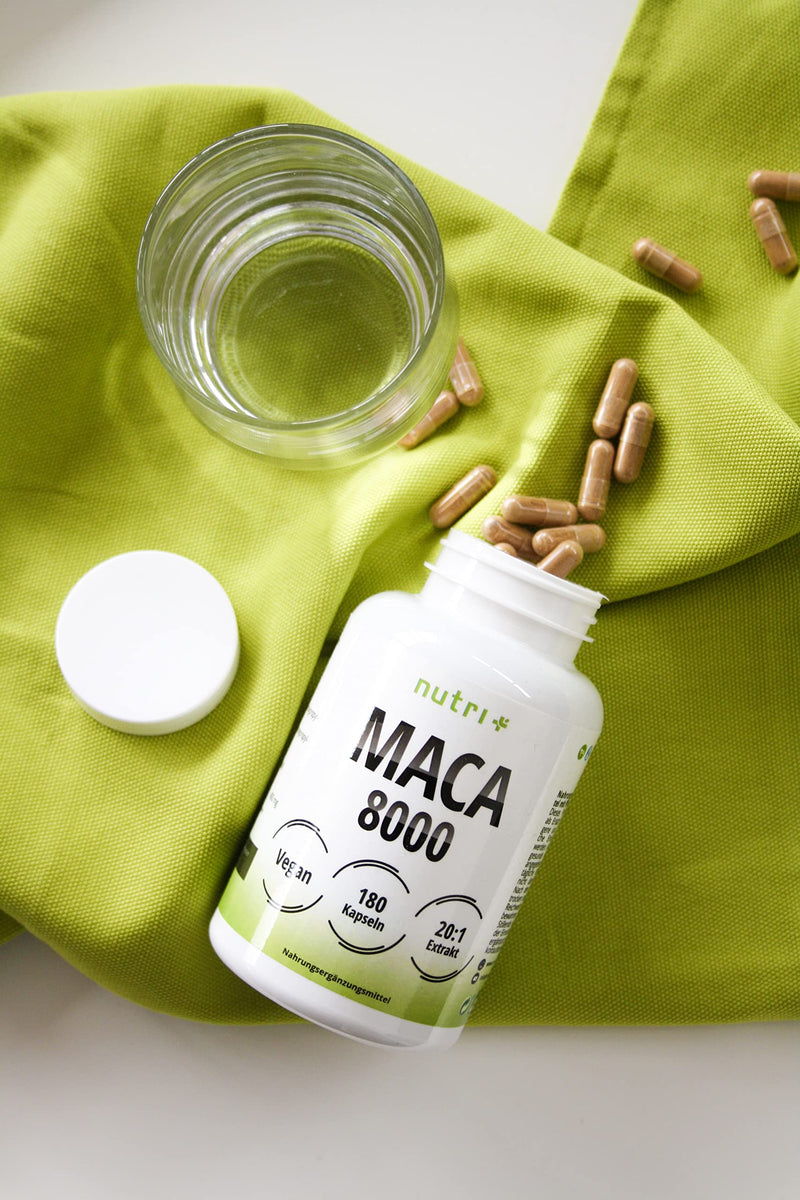 Maca Capsules Gold 8000 - Highly Dosed + Vegan - Original 20:1 Premium Extract (Root Powder) - 60 Macca Capsules - Laboratory Tested for Men & Women - NewNest Australia