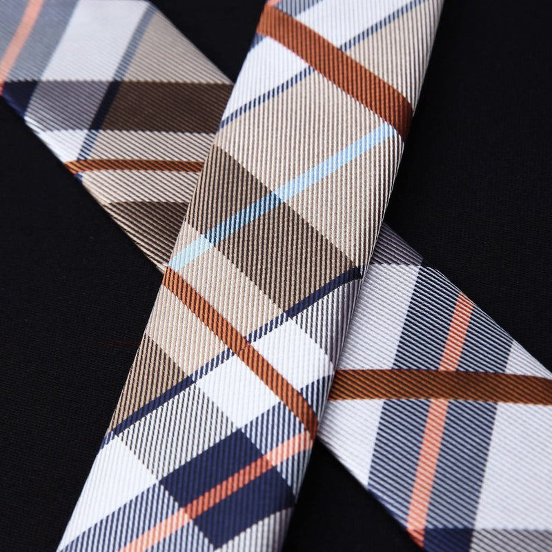 HISDERN,Men's Braces Bow Tie Set and Pocket Square Classic Adjustable Y Shape with 6 Strong Clips Braces One Size - NewNest Australia