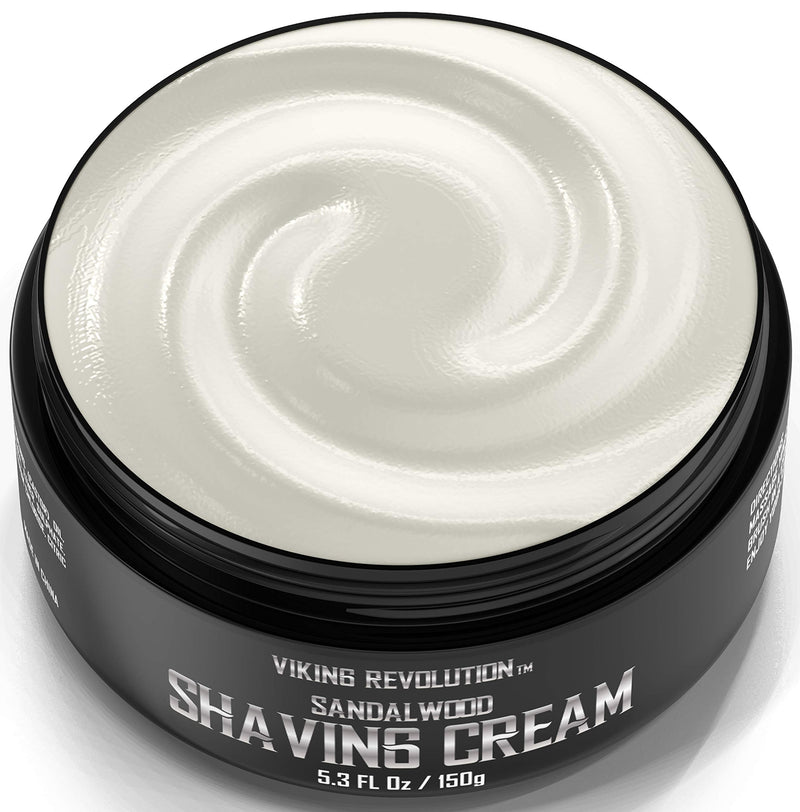 Viking Revolution - Luxury Shaving Cream Men - Sandalwood Scent - Soft, Smooth & Silky Shaving Cream Men - Rich Foam for the Smoothest Shave - 150 g Sandalwood - NewNest Australia