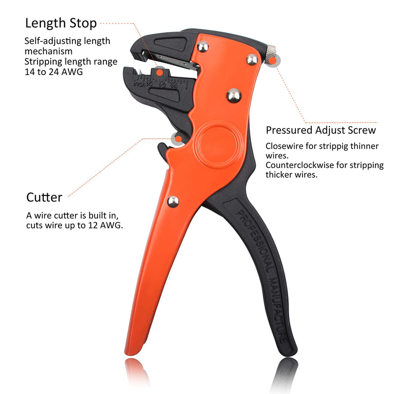 Wire Stripper,Yangoutool Automatic Wire Stripping Tool and Wire Stripper Tool 2 In 1 for Flat Ribbon Wire and Electrical or Automotive Repair - NewNest Australia