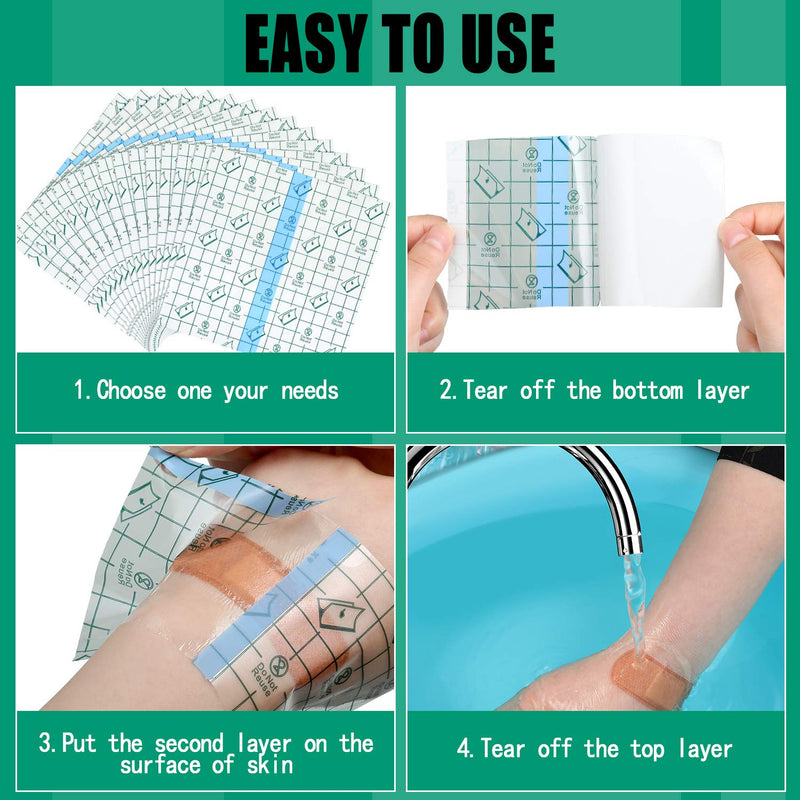 50 Pieces Transparent Stretch Adhesive Bandage Large Waterproof Bandage Transparent Film Adhesive Bandages ? 6 x 6 Inch? 6x6 Inch (Pack of 50) - NewNest Australia