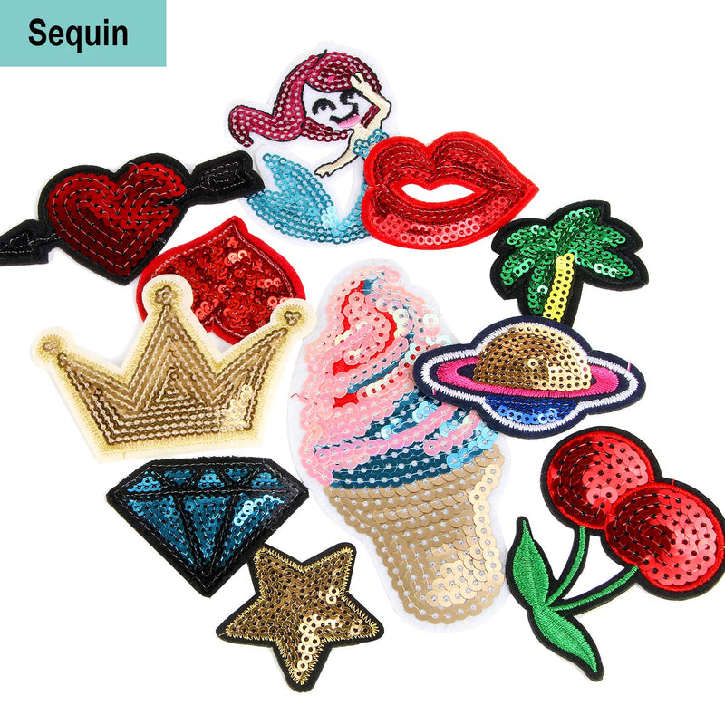 60pcs Random Assorted Styles Outdoors Embroidered Iron on Patches DIY Sew Applique Repair Patch - NewNest Australia
