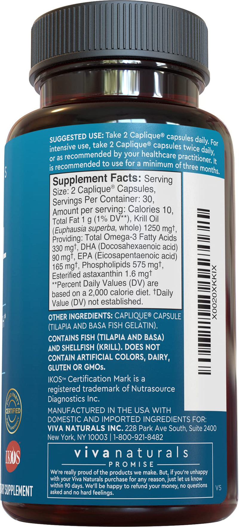 Krill Oil Supplement 1250mg - Antarctic Krill Oil Omega 3 Providing Astaxanthin, DHA and EPA, Joint Support and Brain Supplement with No Fishy Aftertaste (60 Capsules) 60 Count (Pack of 1) - NewNest Australia