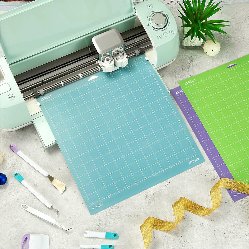 AIRCUT Light Grip Cutting mat for Cricut Maker/Explore Air 2/Air/One(12x12 Inch, 3 Mats) Light Adhesive Sticky Blue Quilting Cricket Cutting Mats Replacement Accessories for Cricut LightGrip 12''x12'' - NewNest Australia