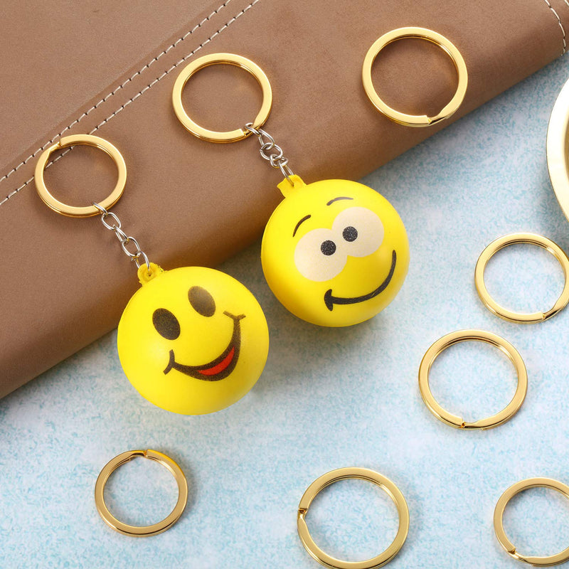 Round Flat Key Chain Rings Metal Split Ring for Home Car Keys Organization, 30 Pieces (Gold, 1 Inch, 1.1 Inch and 1.2 Inch) Gold - NewNest Australia