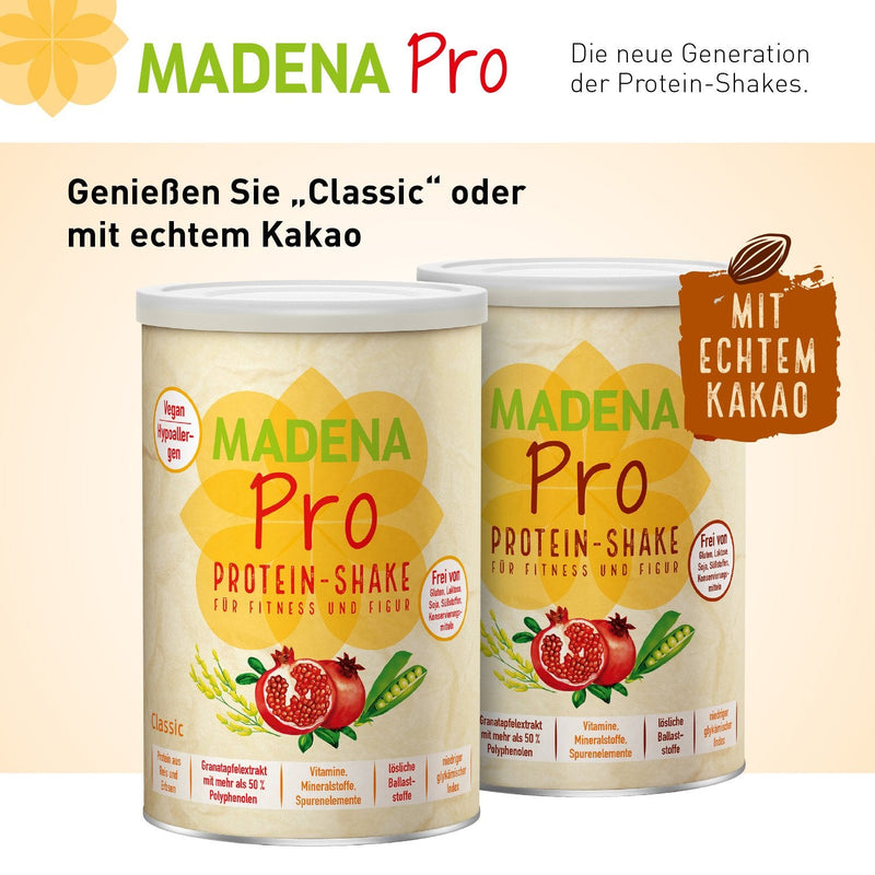 Madena Pro Vegan Protein Powder - Pure Vegetable Protein Powder From Rice And Peas Without Soy - Protein Powder Vegan With High Dose Pomegranate Extract For Your Protein Shake, No Sugar - NewNest Australia