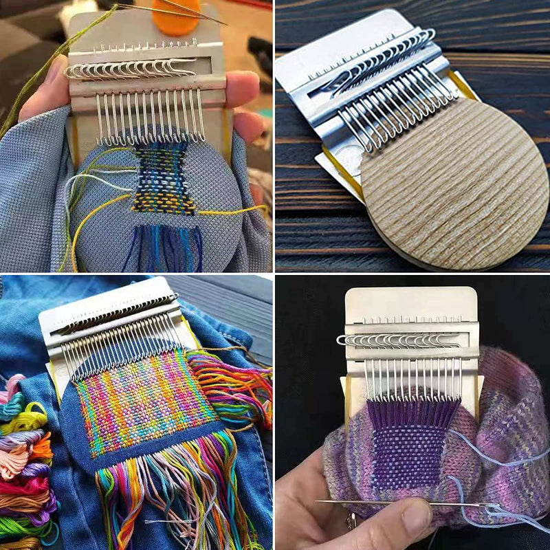 Small Weaving Loom, Wooden Speedweve Darning Loom Type Weave Tool, Convenient DIY Darning Machine for Mending Jeans and Clothes Quickly and Easily, Makes Beautiful Stitching (14 Hooks) 14 Hooks - NewNest Australia