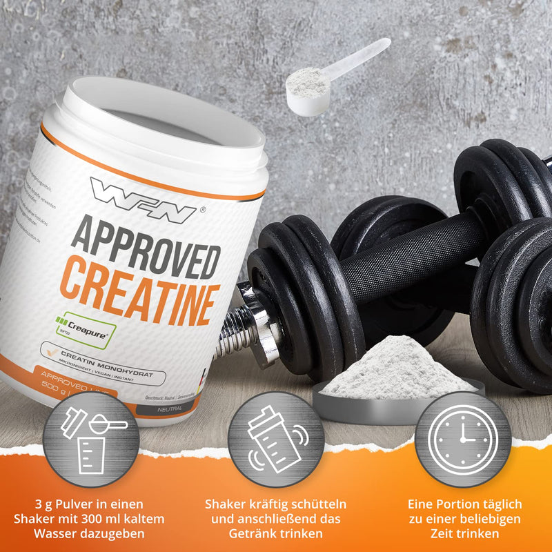 Wfn Approved Creatine - Creapure - Creatine Monohydrate Powder - 500 G Tin - Pure Creatine Powder - Vegan - Neutral & No Additives - 166 Servings - Made In Germany - Externally Laboratory Tested - NewNest Australia