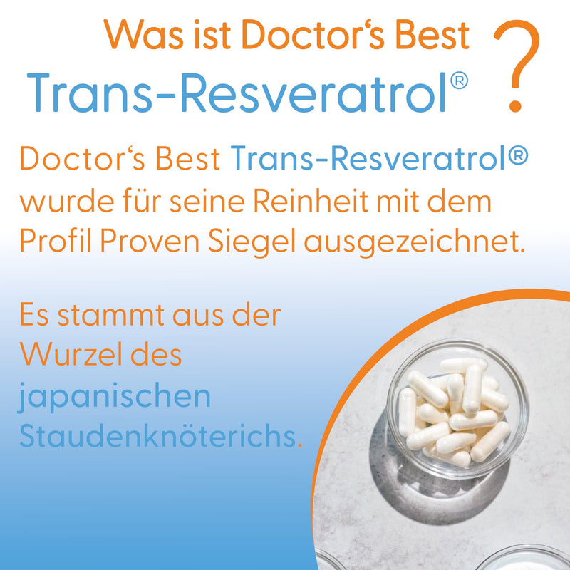 Doctor's Best, High Potency Trans-Resveratrol, 600mg, 60 Vegan Capsules, Laboratory Tested, Gluten Free, Soy Free, Vegetarian - NewNest Australia