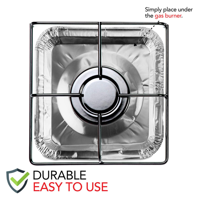 Gas Burner Liners (50 Pack) Disposable Aluminum Foil Square Stove Burner Covers - 8.5 Inch Gas Range Protector Bibs Keep Stove Clean - Foil Liners to Catch Oil, Grease and Food Spills - NewNest Australia