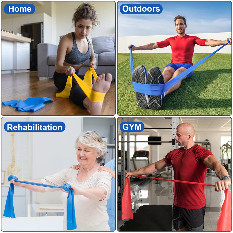 Resistance Exercise Band Kit - Strength Training & Conditioning - Pilates - Resistance Bands for Mobility Strength & Rehab Premium Quality, 3Pack 1.5M-3 Pack - NewNest Australia