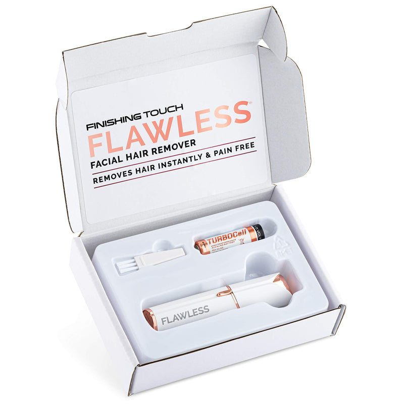 Finishing Touch Flawless Face Women's Beard & Facial Hair Remover, Painless Facial Hair Remover for Sensitive Skin, Painless Women's Face Shaver - Battery Included, White Main Product - NewNest Australia