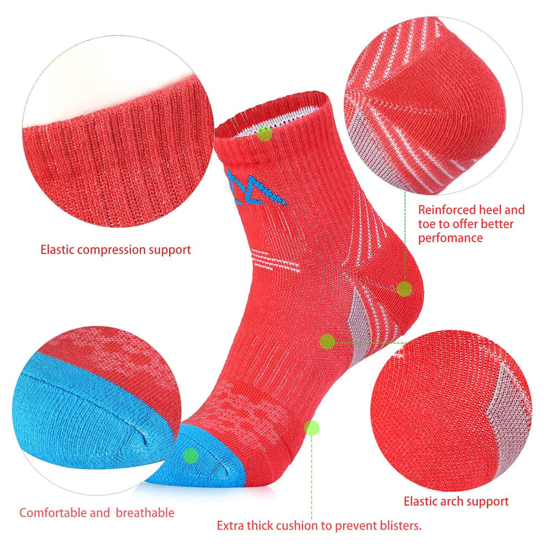 innotree 5 Pack Women's Cushioned Hiking Walking Running Socks, Crew Ankle Socks M (Womens 6-10 Us Size) - NewNest Australia