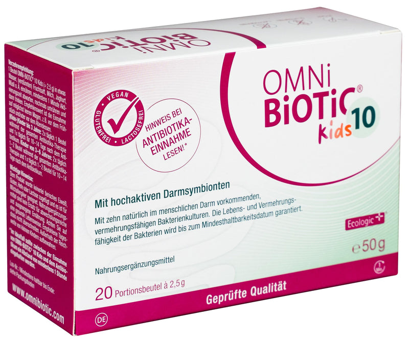 OMNi BiOTiC 10 Kids | 20 servings (50g) | 10 bacterial strains | 10 billion germs per daily dose | powder | With inulin | Vegan | Gluten free | Lactose free | For daily use - NewNest Australia