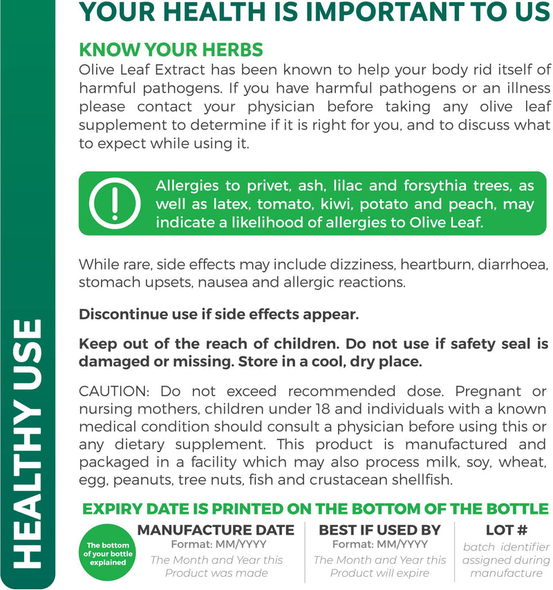 Olive Leaf Extract (Non-GMO) Super Strength: 20% Oleuropein - 750mg - Vegetarian - Immune Support, Cardiovascular Health & Antioxidant Supplement - No Oil - 60 Capsules - NewNest Australia