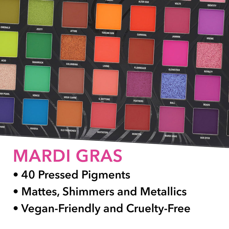 W7 | Mardi Gras Pressed Pigment Palette | 40 Colors: Pinks, Greens, Oranges, Reds, Yellows | Matte, Shimmer, Metallics | Rainbow, Pride, Festival Makeup | Vegan, Cruelty Free Makeup by W7 Cosmetics - NewNest Australia