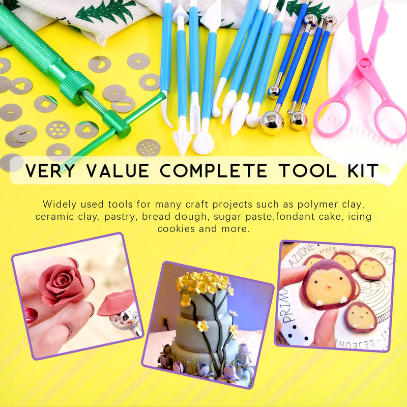 Swpeet 36Pcs Green Clay Extruder Gun Fondant Sugar Paste Extruder Clay Cake Sculpture Gun, Ball Stylus Dotting Tool with Plastic Scraper, Cake Decorating Supplies Modeling Tool - NewNest Australia