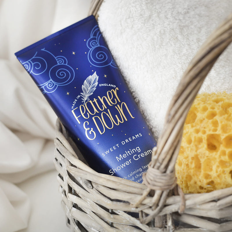 Feather & Down Sweet Dream Melting Shower Cream (250ml) - Clear your skin and mind, wash the daytime stress away and leave your skin feeling beautifully soft and nourished, Cruelty Free - NewNest Australia