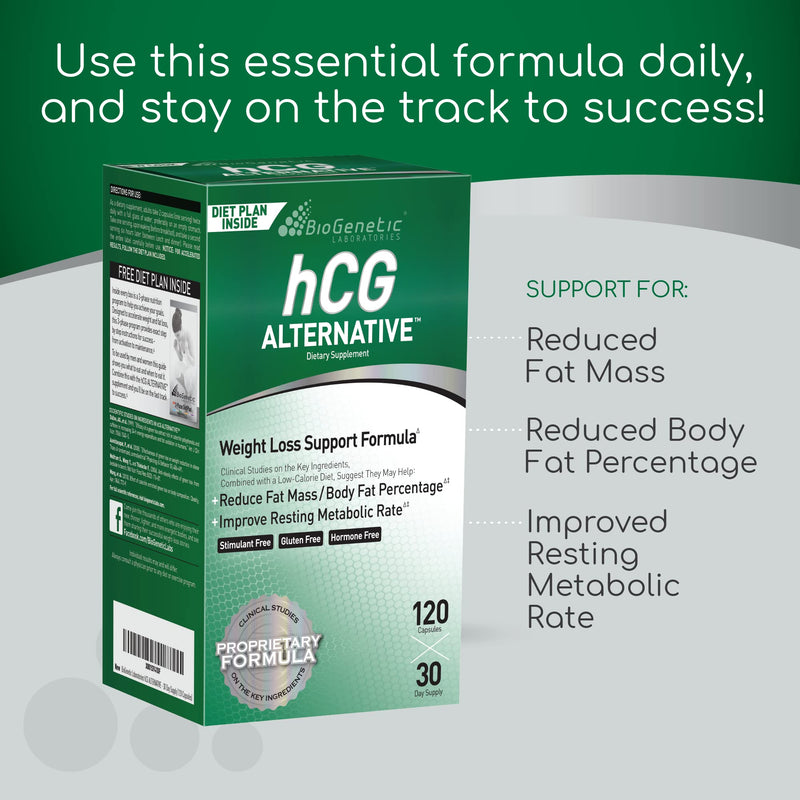 BioGenetic Laboratories hCG Weight Loss Pills and Fat Burner For Men and Women - Boosts Metabolism Supports Healthy Diets - Alternative Formula - 30 Day Supply (120 Capsules per Bottle) - NewNest Australia