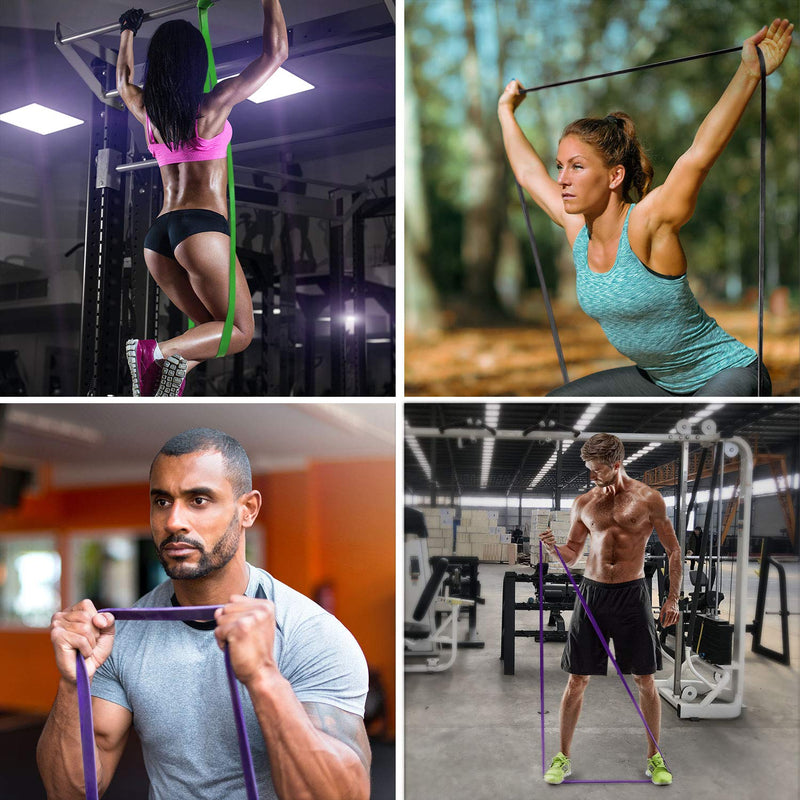 TheFitLife Resistance Pull Up Bands - Pull-Up Assist Exercise Bands, Long Workout Loop Bands for Body Stretching, Powerlifting, Fitness Training, Bonus Carrying Bag and Workout Guide Black - NewNest Australia