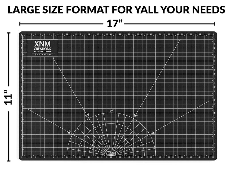 XNM Creations Premium Self Healing Cutting Mat - 12 Inches by 18 inches - A3 , 3 Layer Quality PVC Construction - Dual Sided, Imperial and Metric Grid Lines - Perfect for Cutting, Sewing, and Crafts 12 x 18 - NewNest Australia