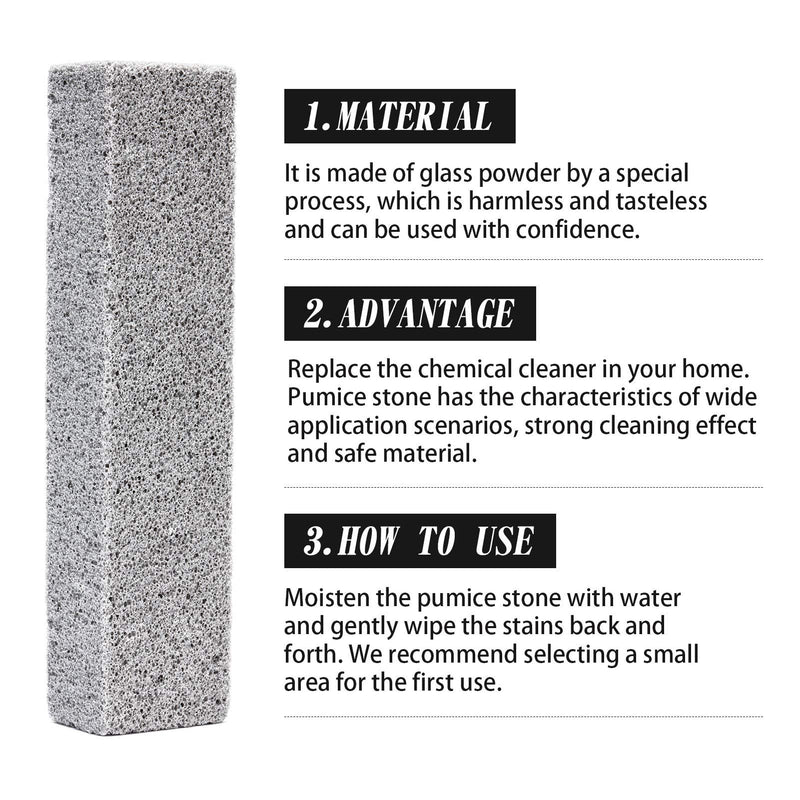 KEOKAY Pumice Stone for Toilet Cleaning, Powerfully Cleans Hard Water Rings and Stains, Suitable for Stains On Toilets, Bathtubs, Tiles, Swimming Pools and Stainless Steel Sinks 6 Packs - NewNest Australia
