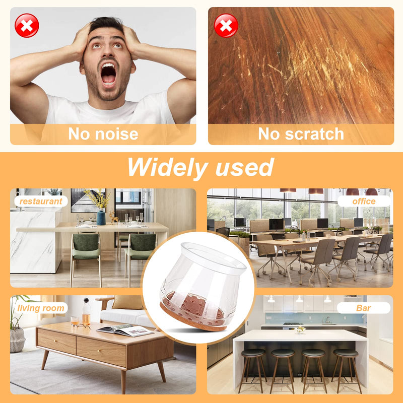 Silicone Chair Leg Floor Protectors, 16Pcs Chair Leg Protectors for Hardwood Floors, Upgrade Thickening Rubber Chair Leg Caps Covers Protecting Woode Floors from Scratches and Noise-Free (15/16"-2")16PCS - NewNest Australia