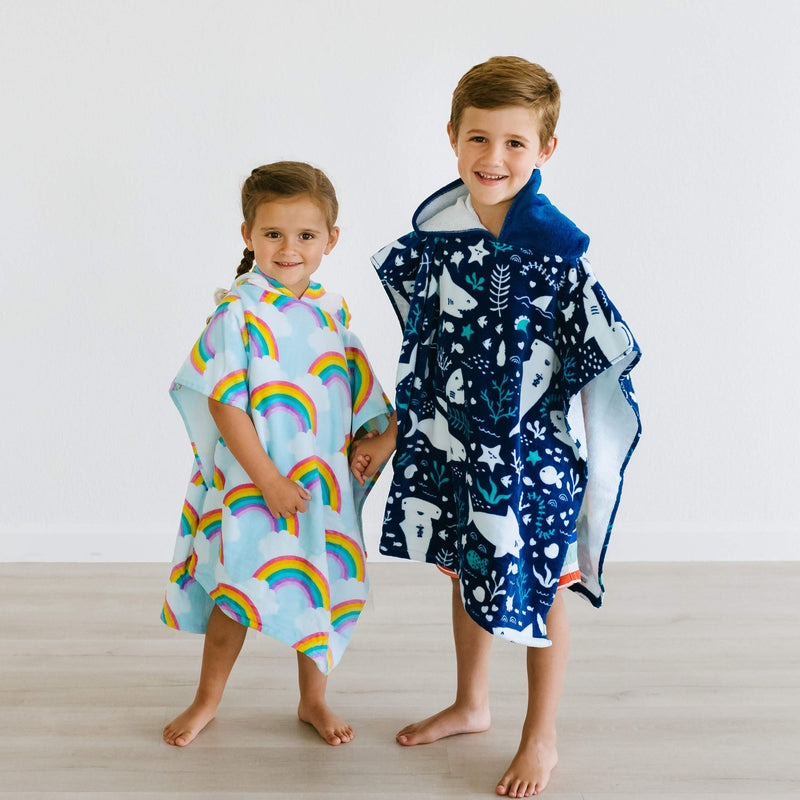 Baba & Bear Hooded Towel for Kids Swimsuit Cover Up for Beach, Pool, Bath (Shark) Shark - NewNest Australia