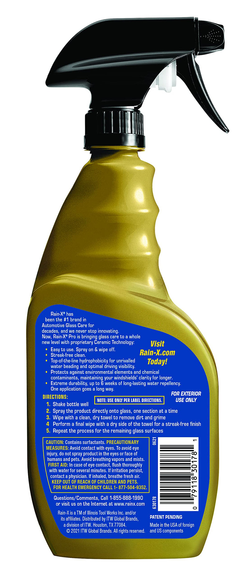 Rain-X 630178 Pro Ceramic 2-in-1 Glass Cleaner and Water Repellent 16 oz. - NewNest Australia