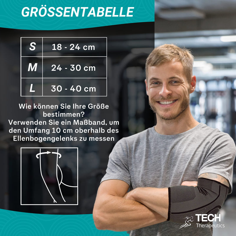 Tech Therapeutics Elbow Support For Tennis Elbow, Tendonitis And Golfer'S Arm - For Firm And Comfortable Support For Gymnastics, Crossfit, Weightlifting, Paddle, Tennis And Break - M - NewNest Australia