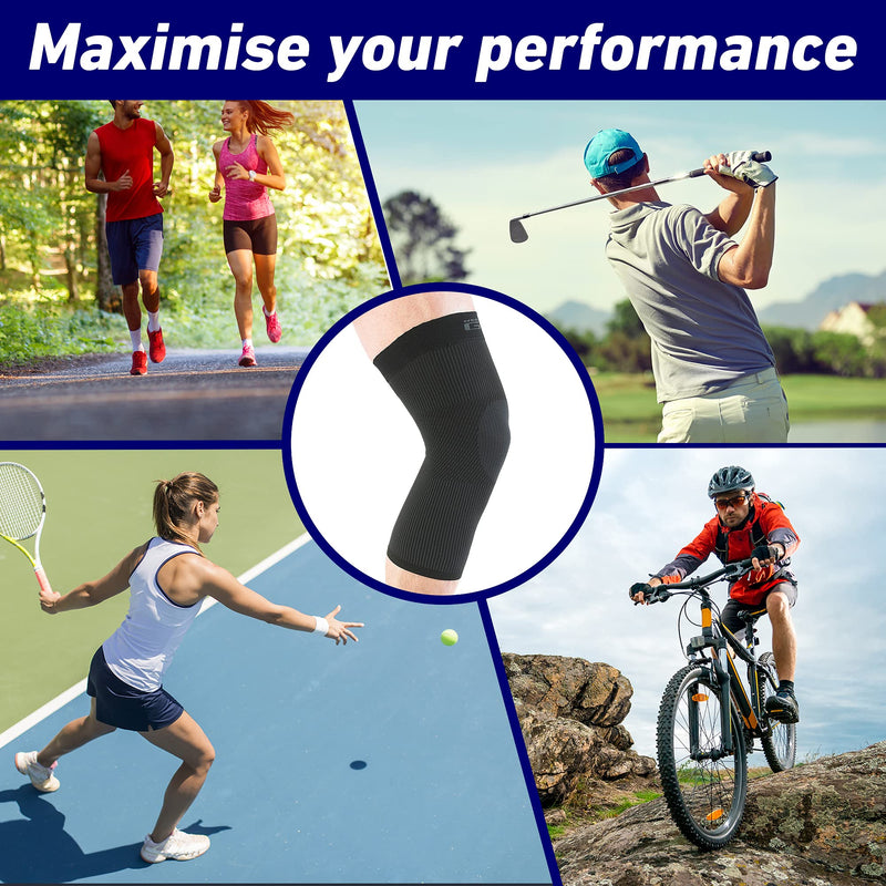 Neo-G Knee Support for Running, Sports, Daily Wear – Knee Bandage Support for Sprains, Strains, Joint pain, Weak Muscles - Multi Zone Knee Compression Sleeve - Airflow - L - Black LARGE: 38 - 43 CM - NewNest Australia