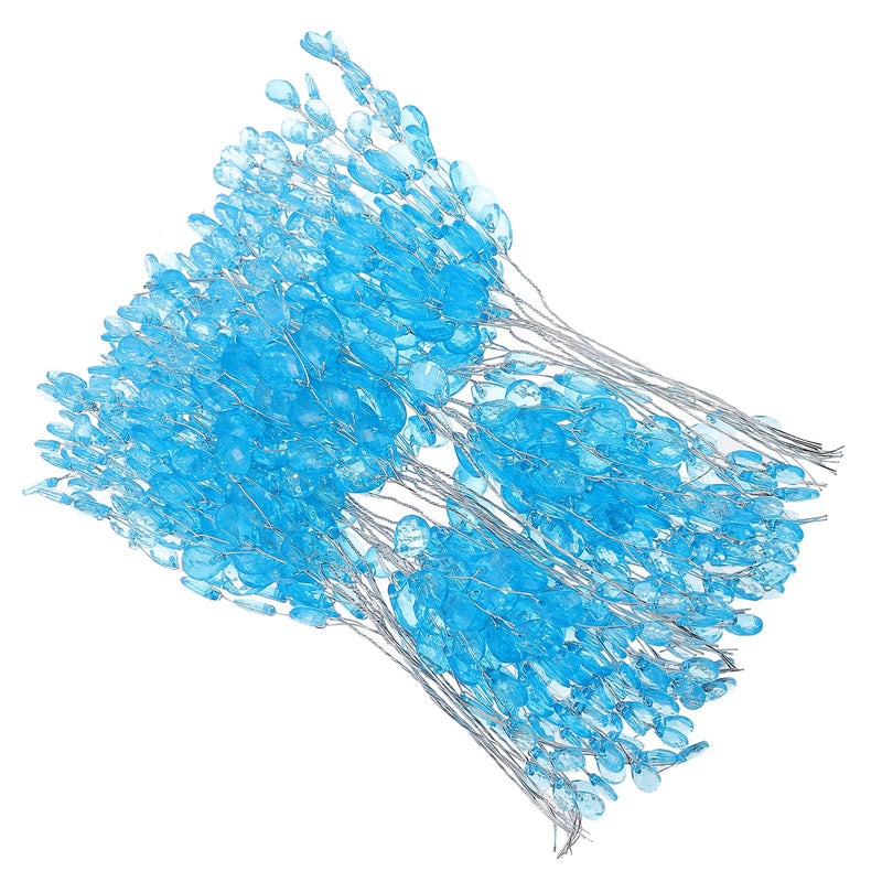 VOSAREA 50 Stems Artificial Bouquets Acrylic Bead Drops Flower Branches Bead Sprays for Wedding DIY Crafts ( 16cm, Blue ) 17cm - NewNest Australia