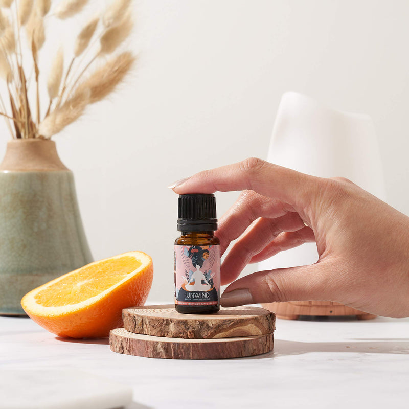 Essential Oil Blend - Calming Stress Relief Oils with Bergamot, Sweet Orange, Ylang Ylang, Pink Grapefruit, Patchouli - Relaxing Herbal Formula for Diffuser Aromatherapy Massage - 10ml (Unwind) De-stress Blend - NewNest Australia