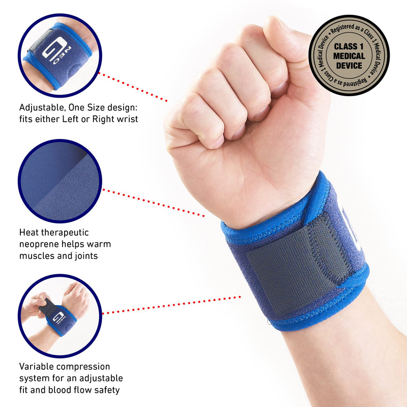Neo G Wrist Band - Sports, Golf, Gym, Tennis Wrist Support – Wrist Bandage for Joint Pain, Arthritis, Sprains, Strains, Instability - Adjustable Compression - Class 1 Medical Device - NewNest Australia