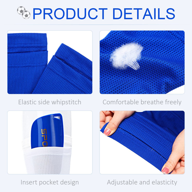 3 Pairs Kids Soccer Shin Guard Socks Breathable Calf Shin Guard Covers Shin Guard Holders Soccer Socks with Pockets Medium - NewNest Australia