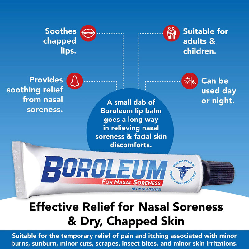 Boroleum for Nasal Soreness, 17 Grams, 3/5 Ounce Tube 0.6 Ounce (Pack of 1) - NewNest Australia