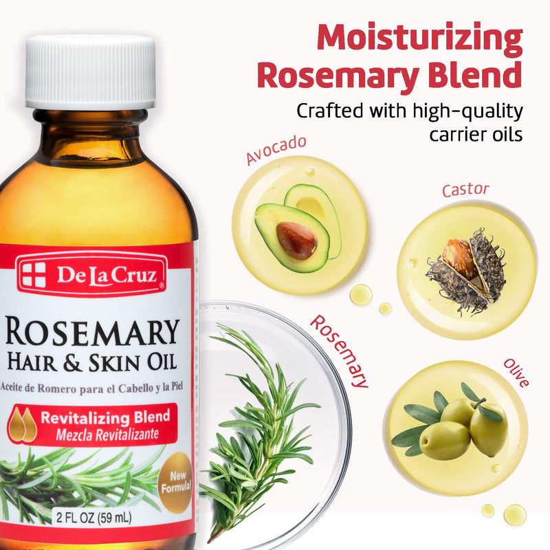 Rosemary Oil Blend Moisturizer with Castor, Avocado and Olive Oil - Topical Use Only 8 FL. OZ. (236 mL) 8 Fl Oz - NewNest Australia