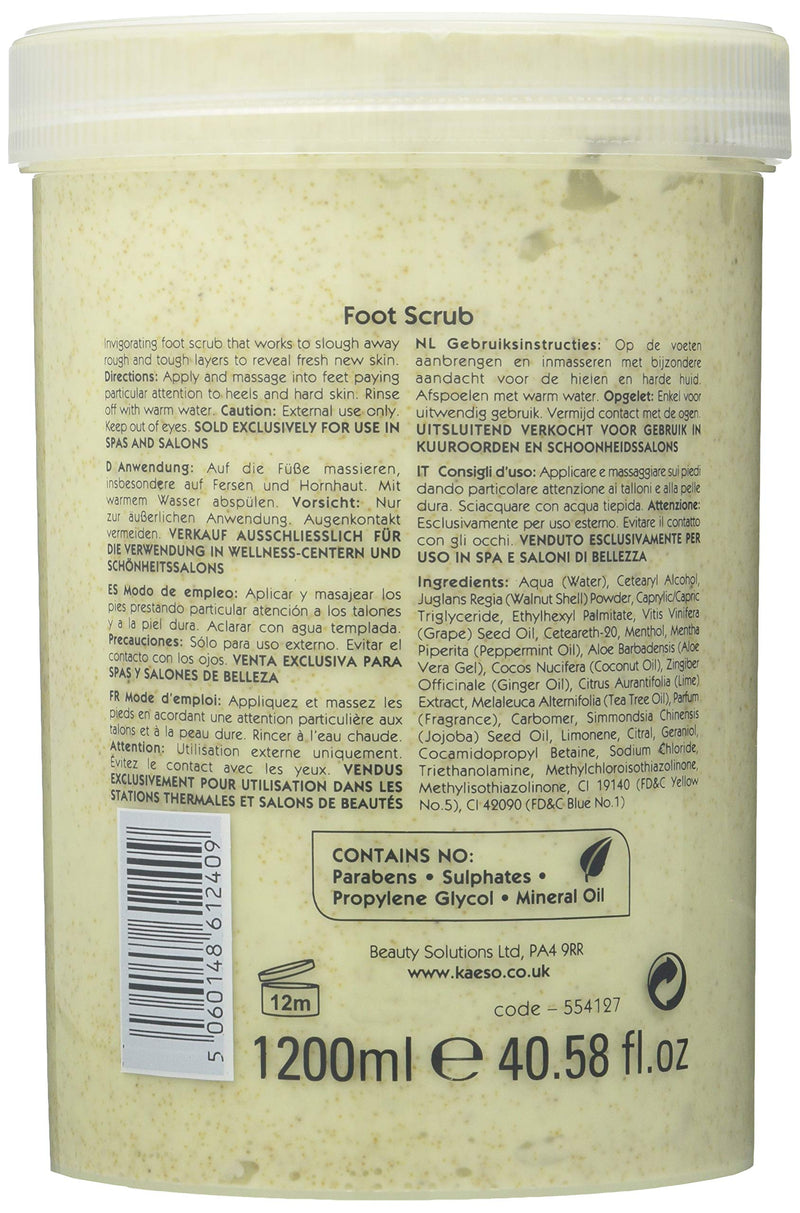 Kaeso Foot Scrub, Lime and Ginger Tingle, 1200 ml - NewNest Australia