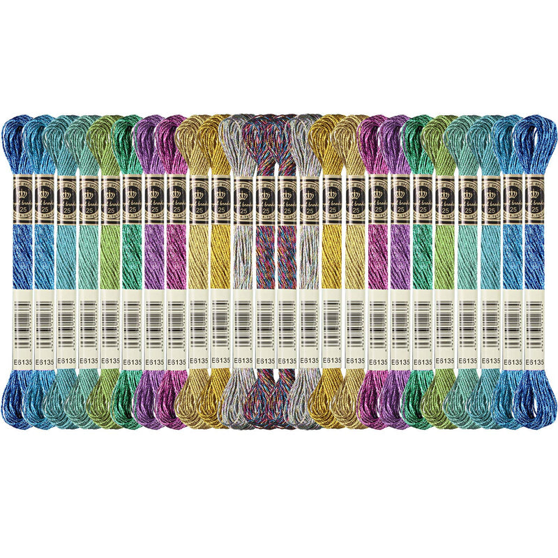 24 Pieces Metallic Embroidery Skein Threads Multi-Color Embroidery Floss Glitter Embroidery Thread Cross-Stitch Polyester Thread for Friendship Bracelets DIY Embroidery Thread Crafts - NewNest Australia