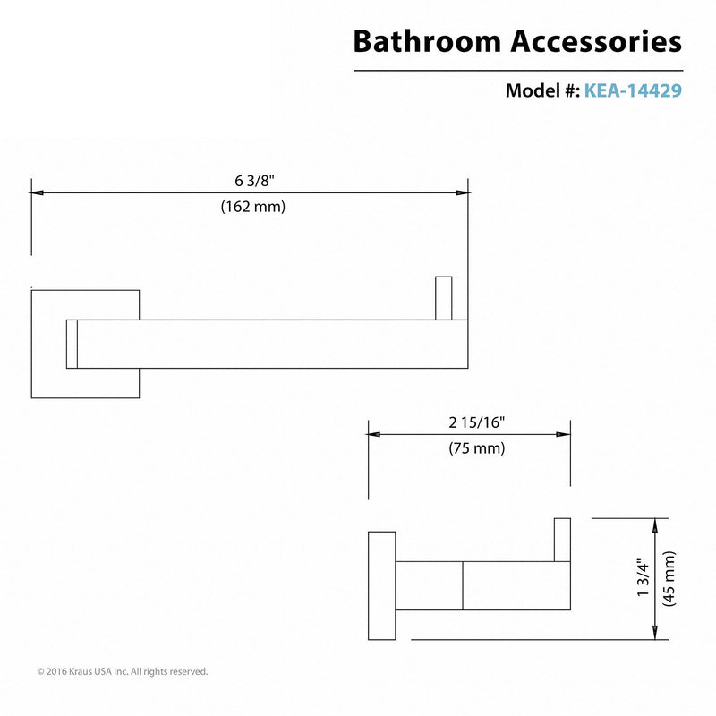 Kraus KEA-14429CH Aura Bathroom Accessories - Tissue Holder without Cover - NewNest Australia