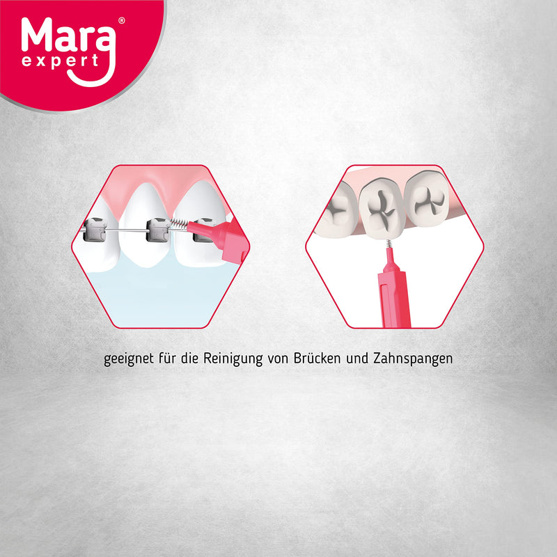 Mara Expert Interdental Brush Red 0.5 Mm Iso 2 Medium Fine 8 Interdental Brushes Bioplastic Brushes For Interdental Spaces With Mint Flavor Chlorhexidine Fluoride - NewNest Australia