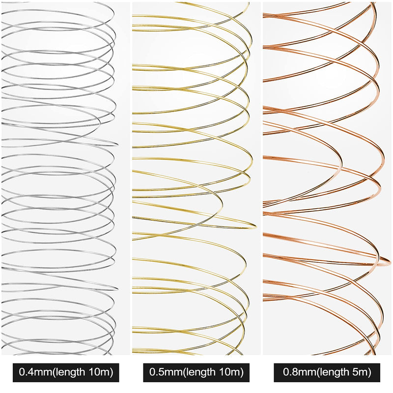 9 Pack Jewelry Beading Wire 20 Gauge 24 Gauge 26 Gauge Craft Jewelry Wire Jewelry Making Supplies Craft Wire Copper Beading Wire for Jewelry Making with Cutting Pliers,3 Size - NewNest Australia