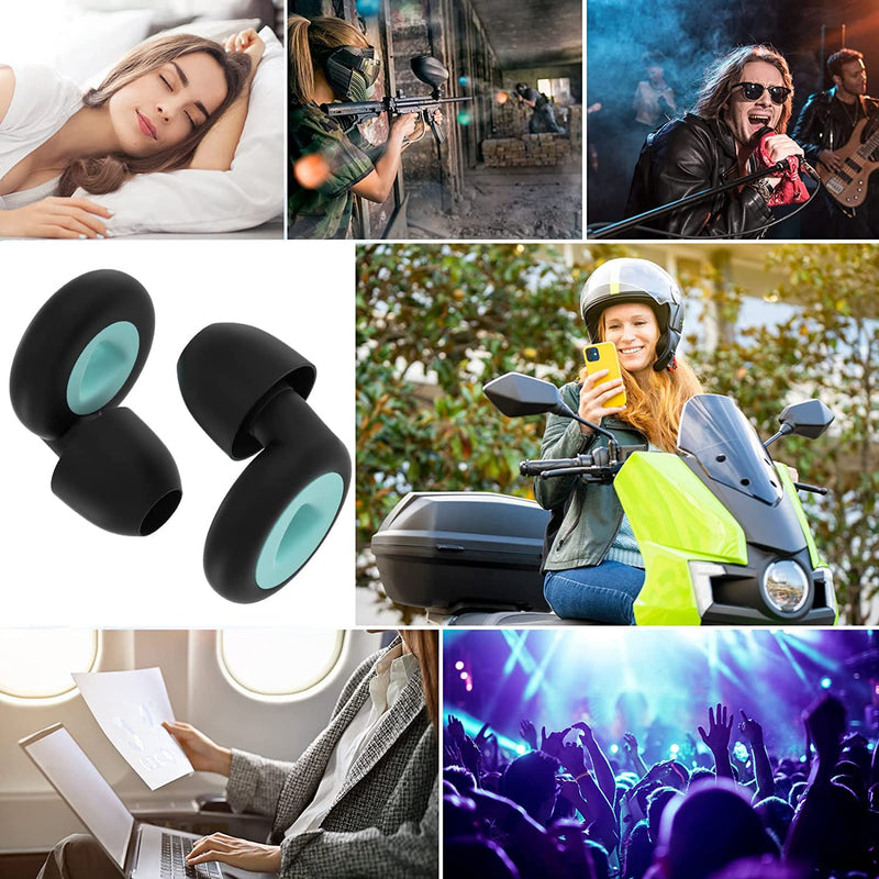 Samsyoki 2 Pairs Of Ear Plugs For Sleeping, Soft Silicone Ear Protection, Replacement Ear Plugs In S/M/L With Box, Ear Plugs For Sleeping, Snoring, Work, Swimming (Black + Green) - NewNest Australia
