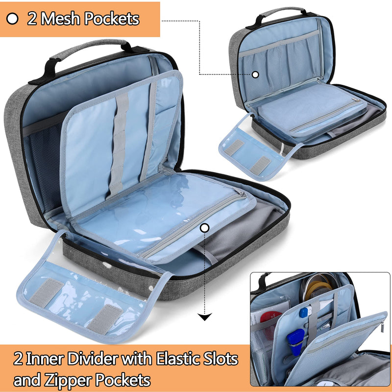 Damero Carrying Case for 2 Stethoscopes, Portable Stethoscope Case Compatible with 3M Littmann/ADC/Omron Stethoscope and Nurse Accessories, Grey - NewNest Australia