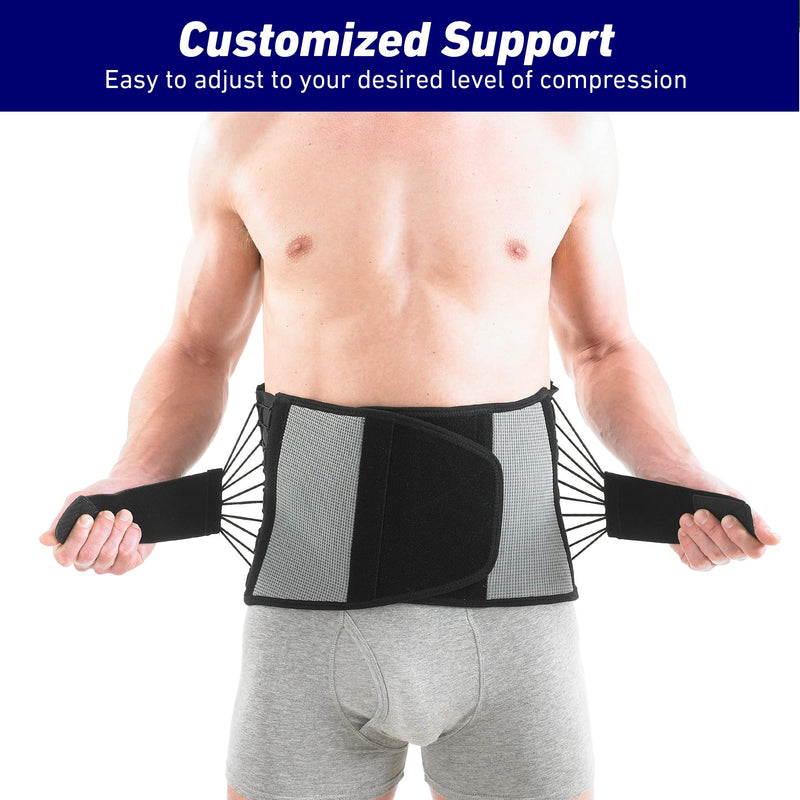Neo G Back Support RX Stabilized with Power Straps and Adjustable Lacing System – Back Brace for Lower Back Pain Relief, Muscle Spasm, Strains, Arthritis, Rehabilitation - Class 1 Medical Device - L - NewNest Australia