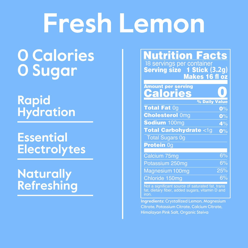 Nectar Hydration Powder Packets - All Natural - No Sugar, Calories or Carbs – IV Water Hydration Packs for Rapid Dehydration Relief with Magnesium, Potassium, Sodium (Fresh Lemon 18pk) Fresh Lemon 18 Count (Pack of 1) - NewNest Australia